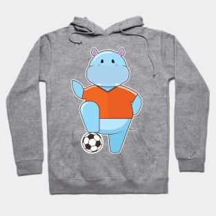 Hippo as Soccer player with Soccer ball Hoodie